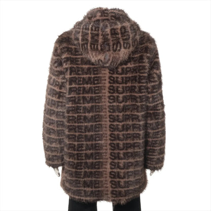 Supreme Polyester Jacket, Size L, Faux Fur Hooded, Full Logo Coat