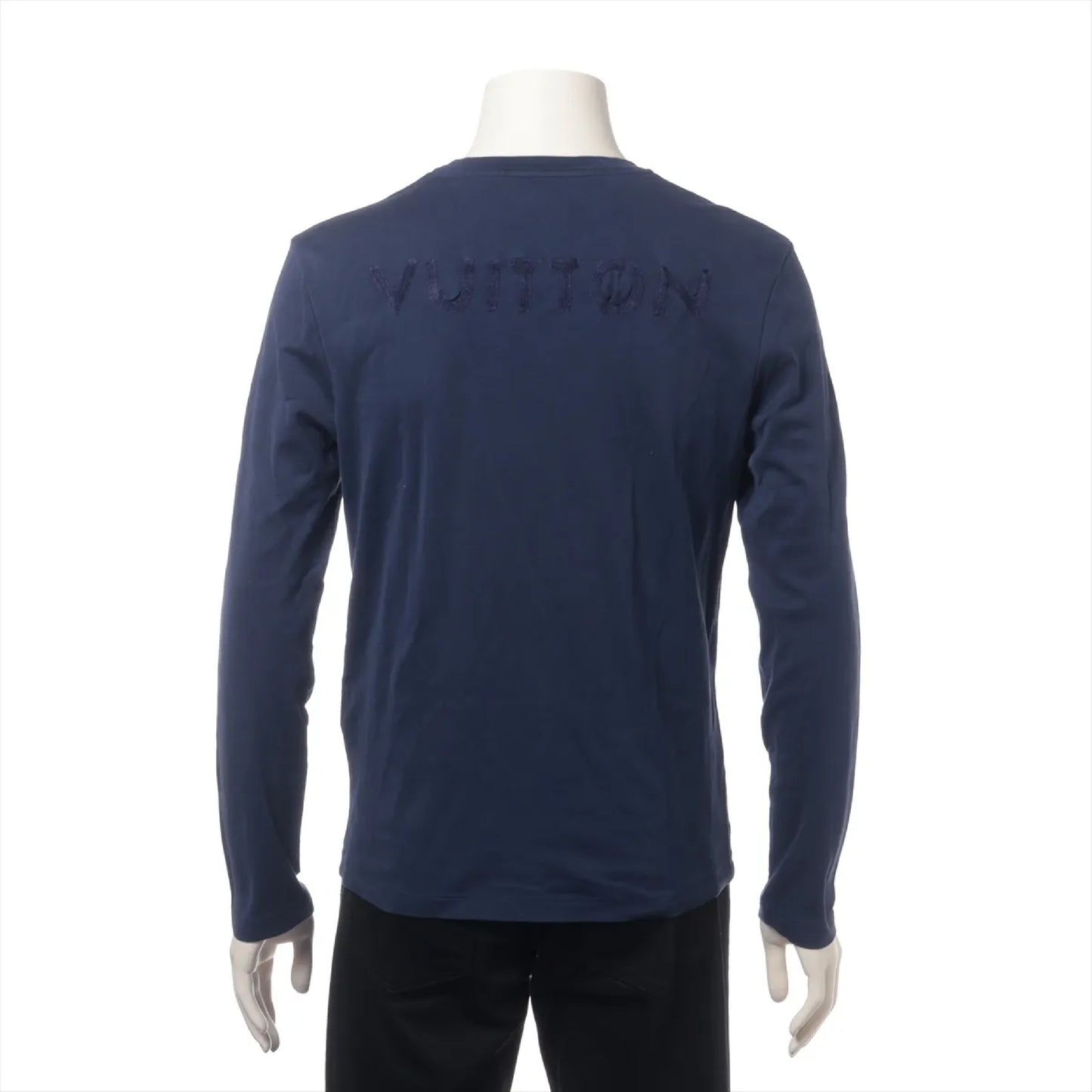LOUIS VUITTON Large Logo Long T-Shirt, Size S, Navy, RM131M, Tops