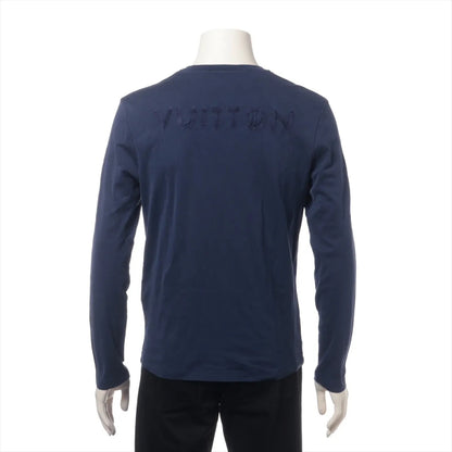 LOUIS VUITTON Large Logo Long T-Shirt, Size S, Navy, RM131M, Tops