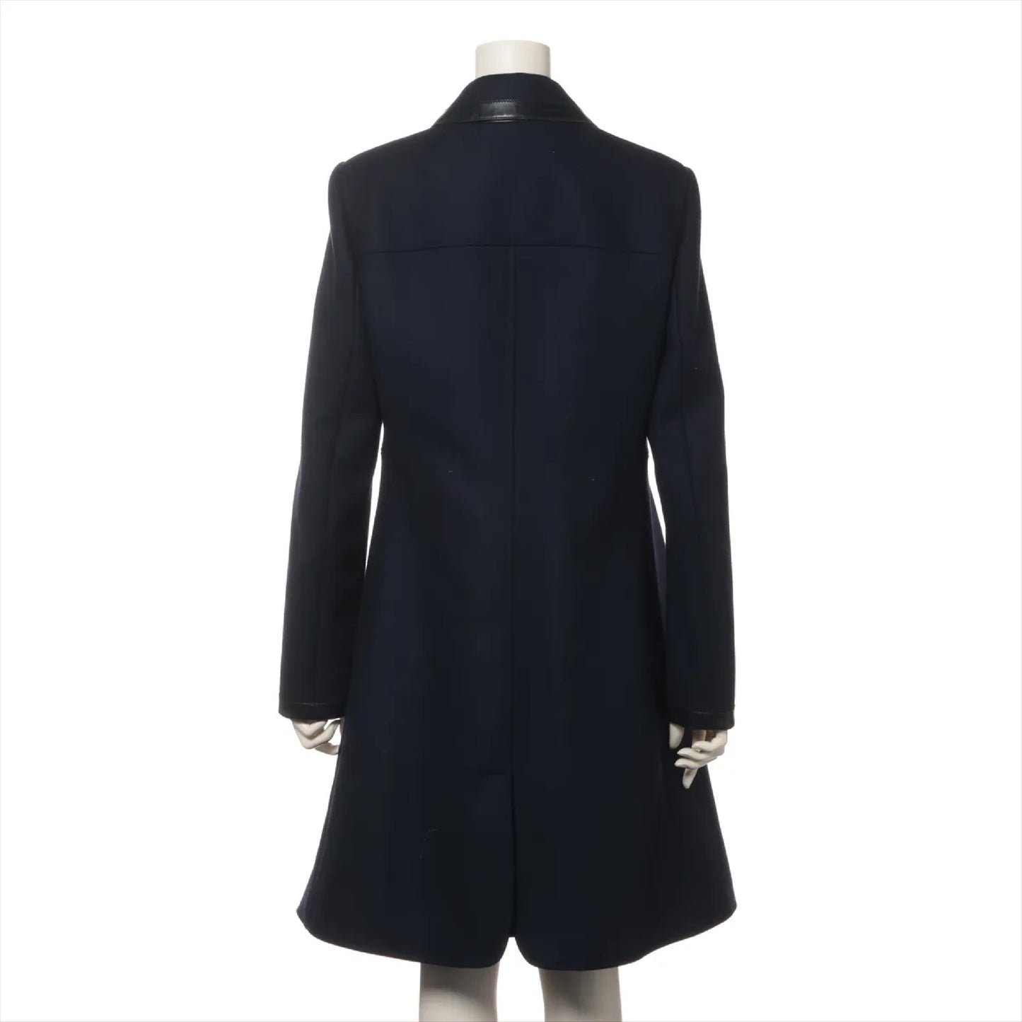LOUIS VUITTON 2015AW Wool Long Coat, Size 40, Navy, RW152A