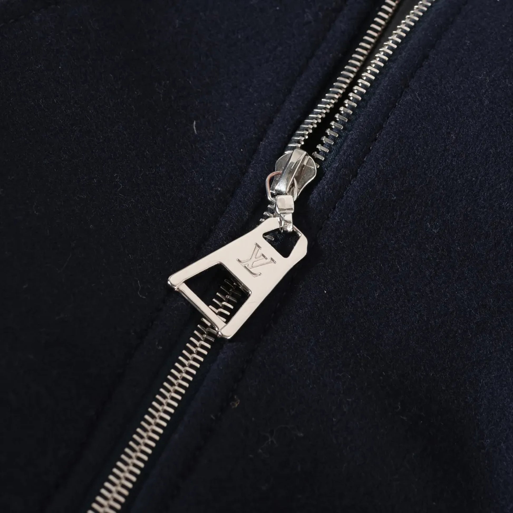 LOUIS VUITTON 2015AW Wool Long Coat, Size 40, Navy, RW152A