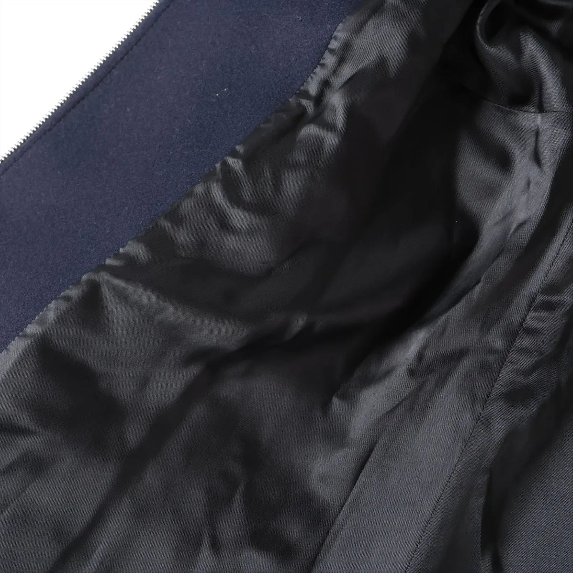 LOUIS VUITTON 2015AW Wool Long Coat, Size 40, Navy, RW152A