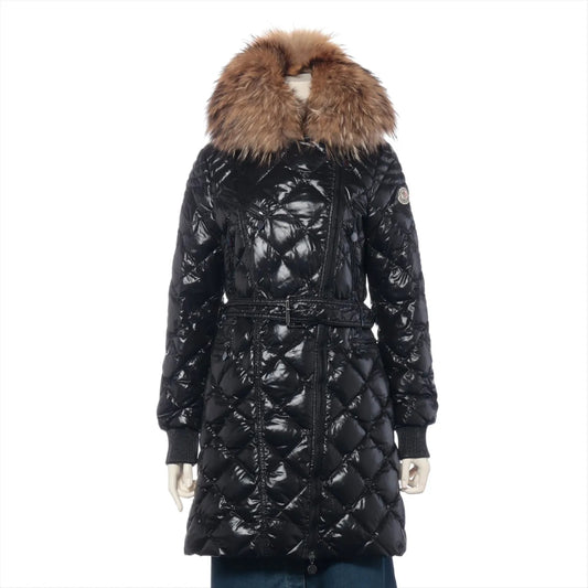 MONCLER Down Coat 0 with Belt and Removable Fur Jacket