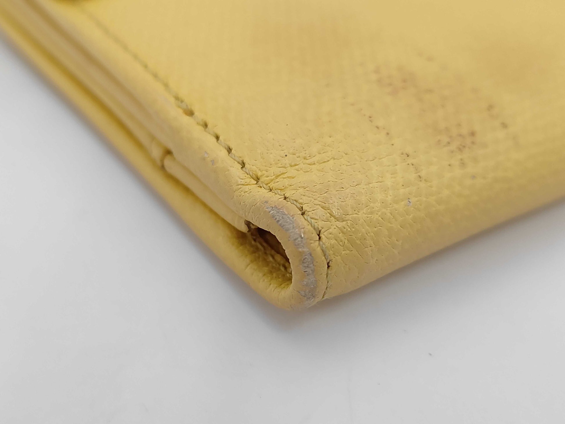 CHANEL Coco Button Long Wallet, Leather, Yellow, No. 9 Series