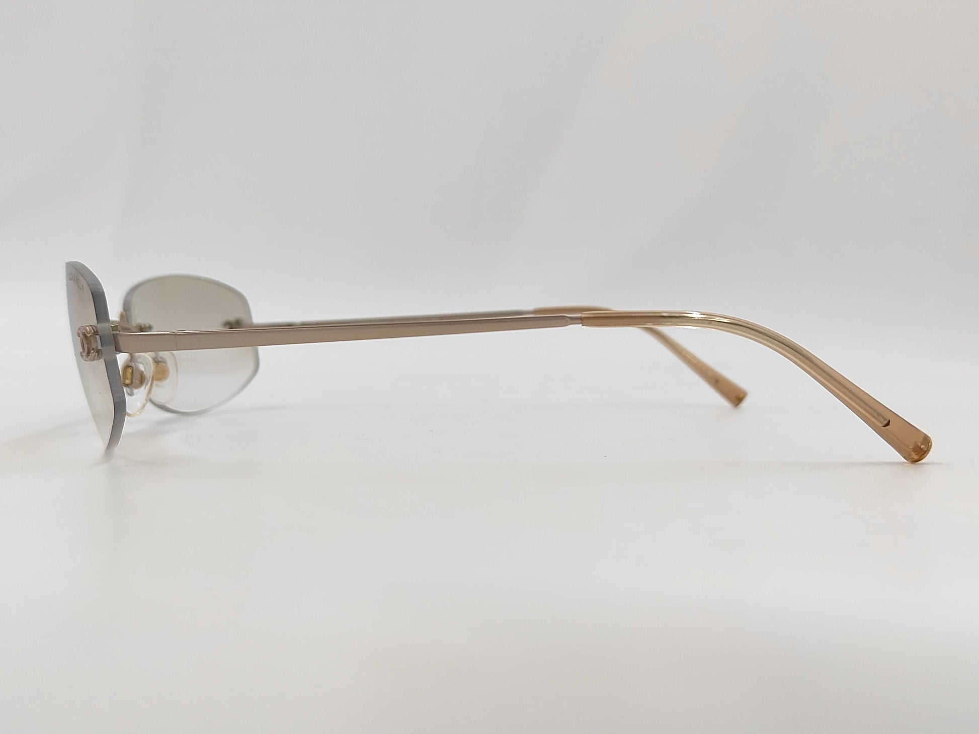  CHANEL Coco Mark Rimless Sunglasses Gray Sunglasses & Glasses