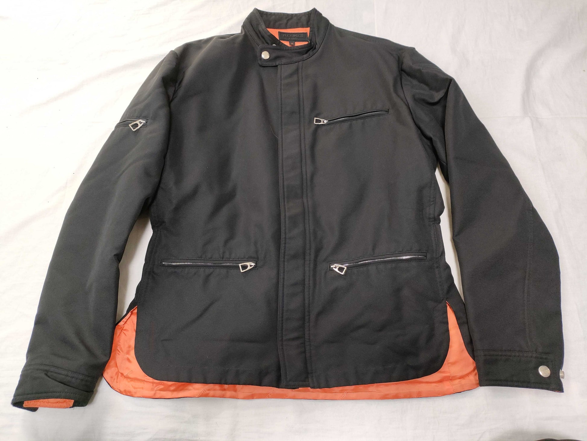 HERMES Etrile Zip-Up Rider's Jacket Nylon Size M