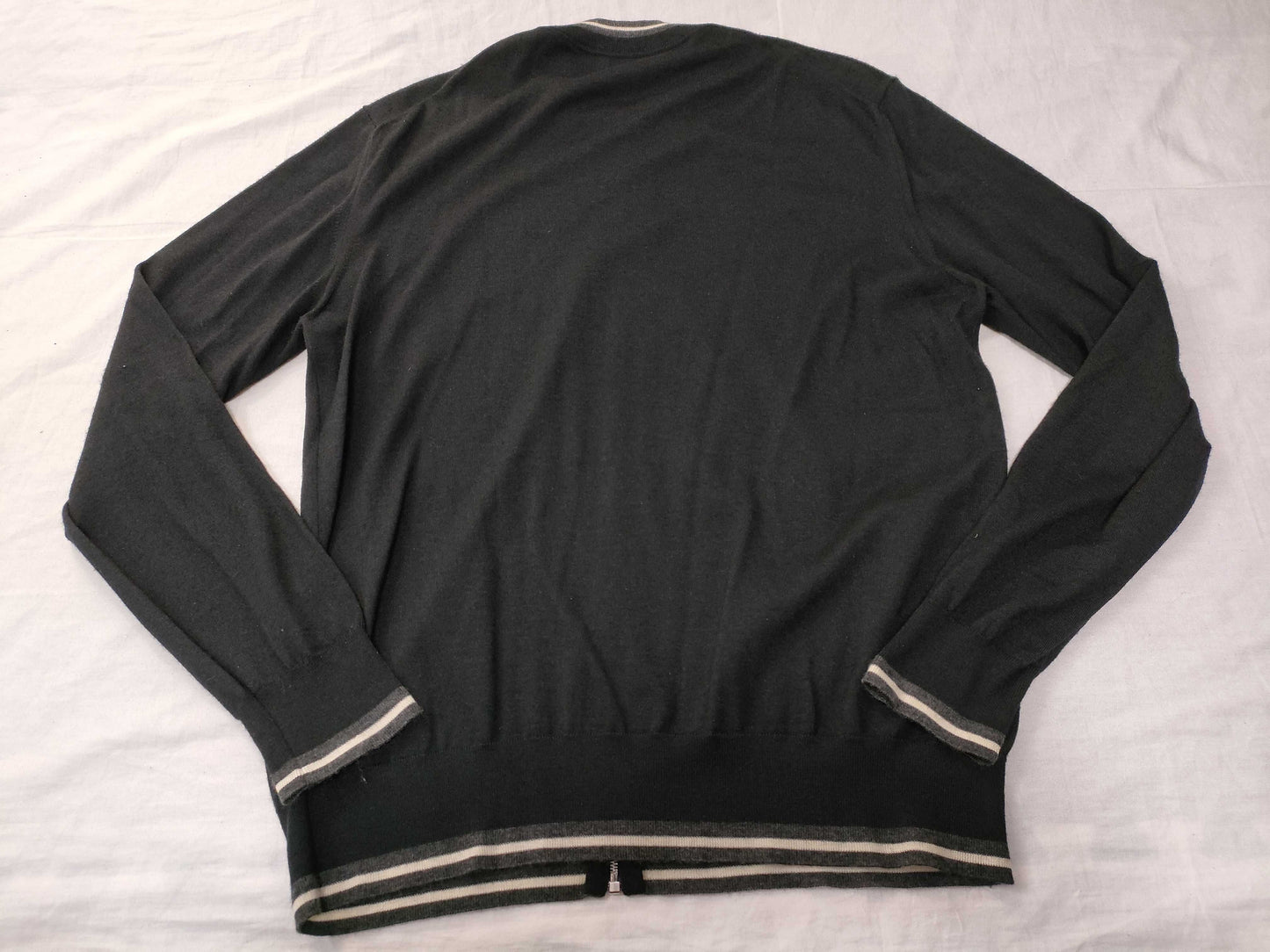 HERMES Zip-Up Cardigan, Cashmere and Silk, Black, Size M