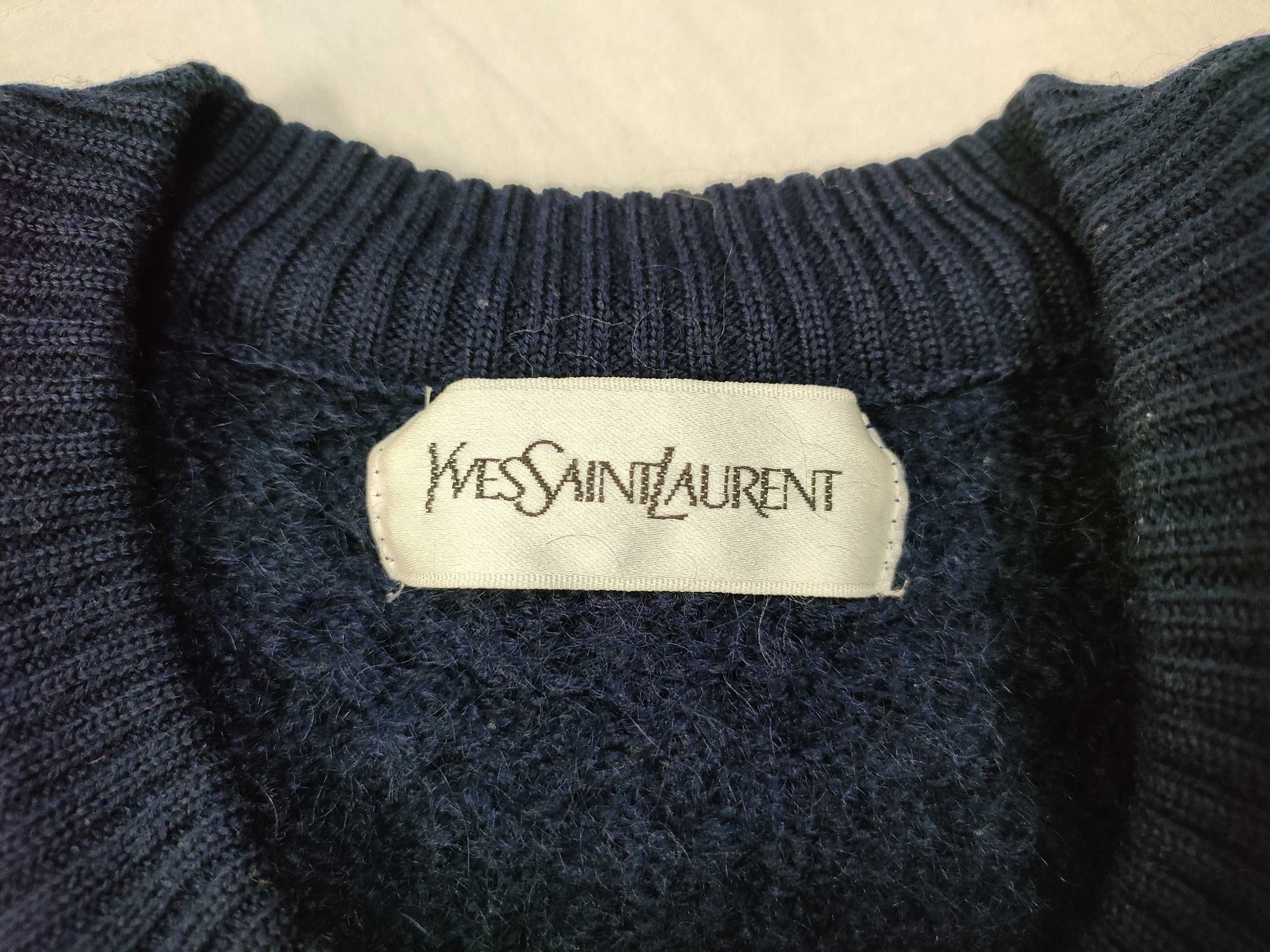 Yves Saint Laurent Cable Knit Cardigan, Navy, Size M