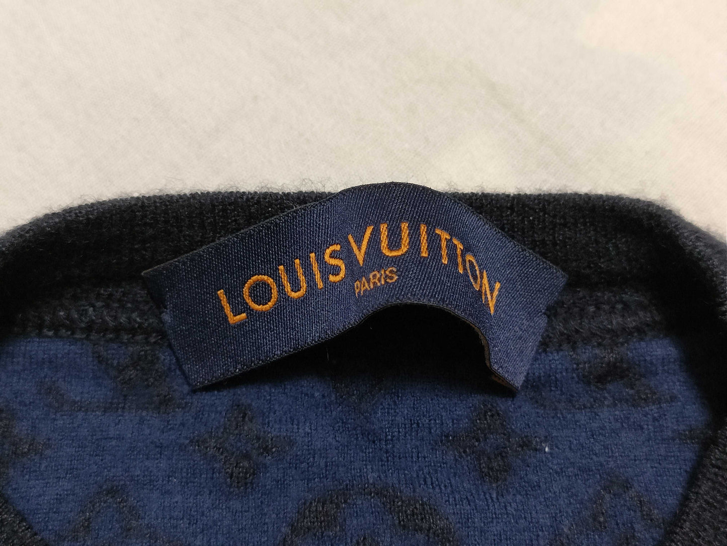 LOUIS VUITTON 18AW Monogram Knit Sweater Navy M Tops