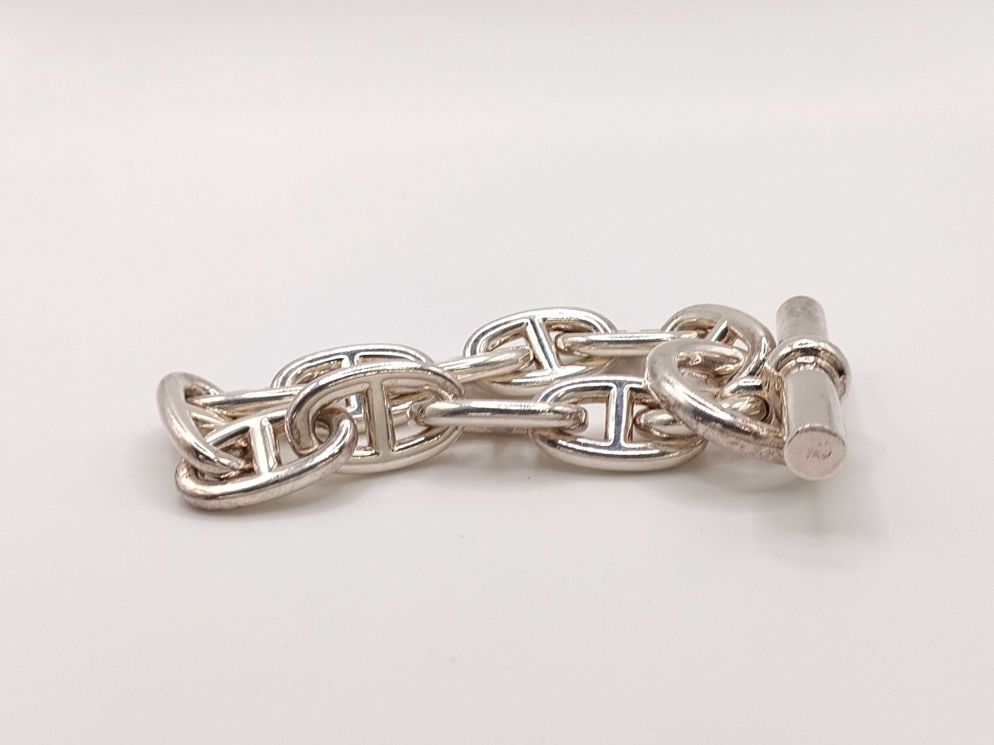 HERMES Chaine d'Ancre TGM 11 links 101.6g 20 stamps Ag925 bracelet/bangle