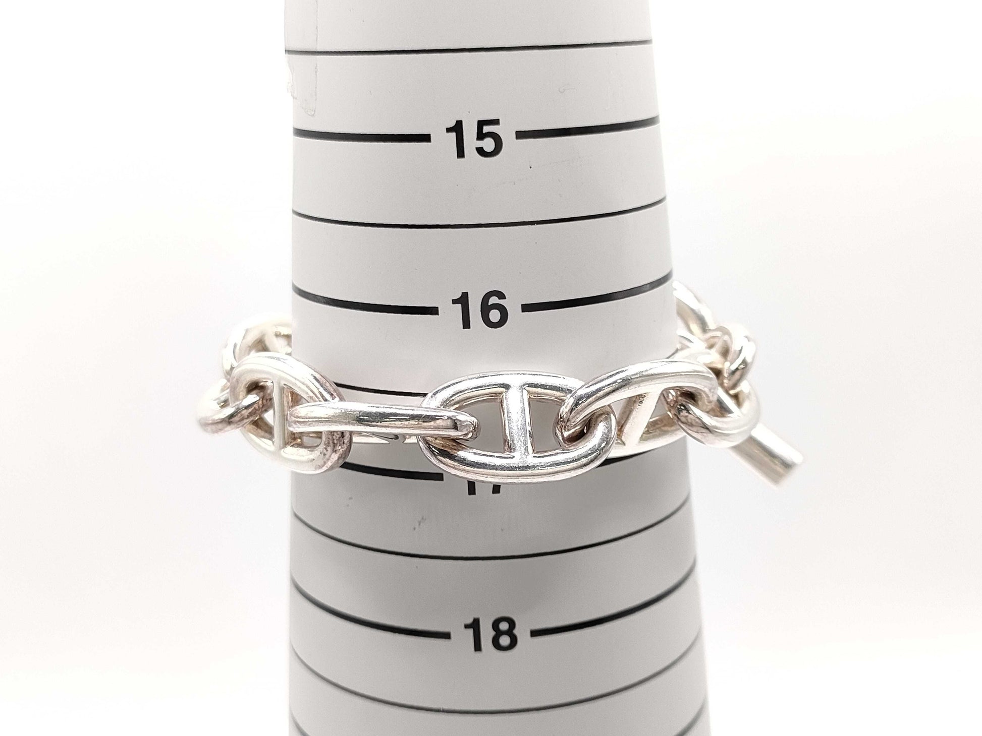 HERMES Chaine d'Ancre TGM 11 links 101.6g 20 stamps Ag925 bracelet/bangle