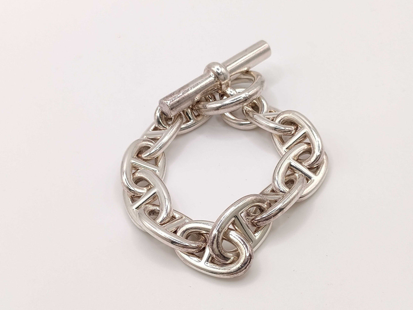 HERMES Chaine d'Ancre TGM 11 links 101.6g 20 stamps Ag925 bracelet/bangle