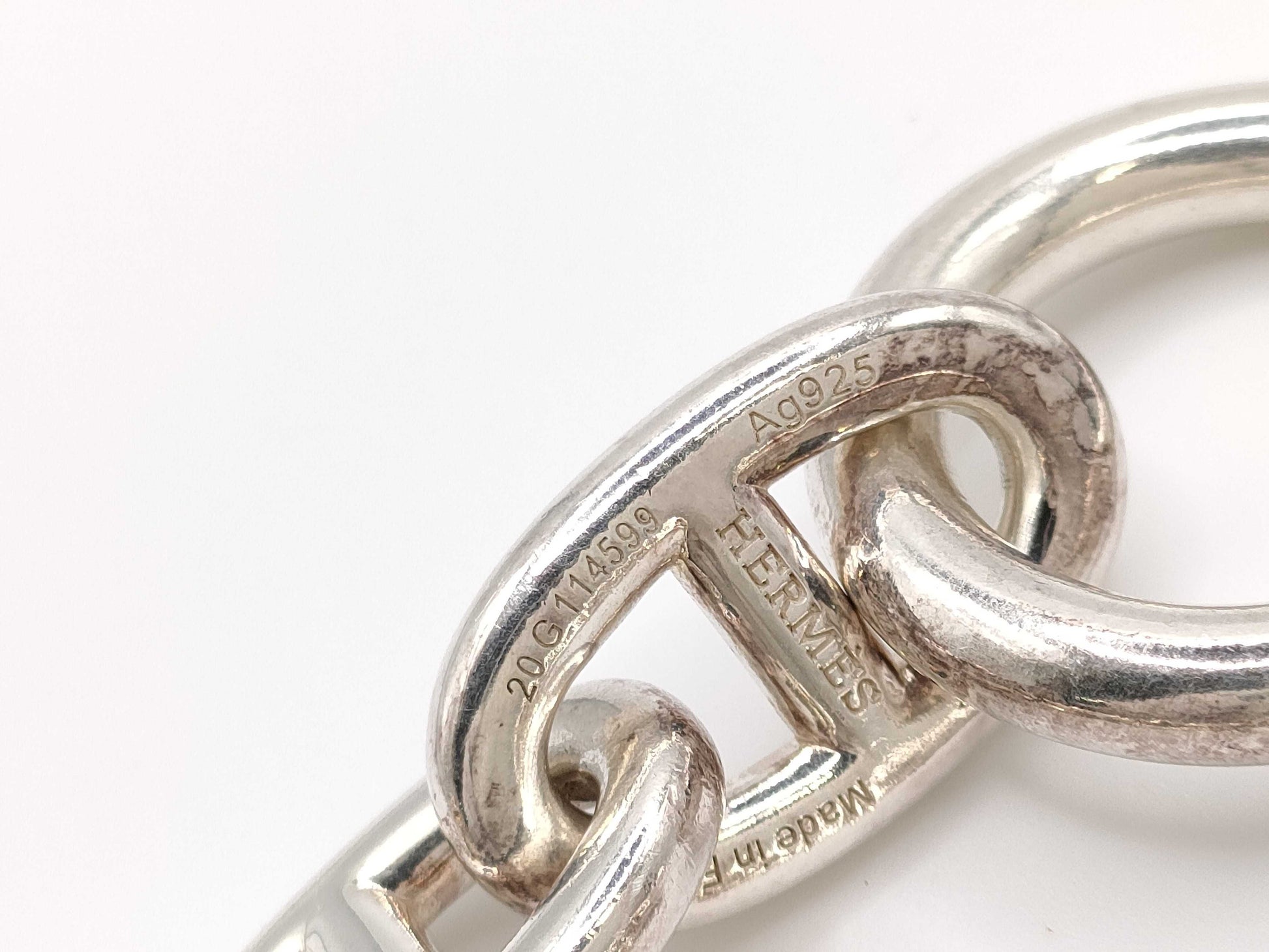 HERMES Chaine d'Ancre TGM 11 links 101.6g 20 stamps Ag925 bracelet/bangle