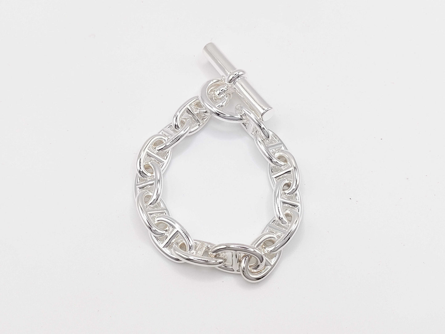 HERMES Chaine d'Ancre MM 14 links 50.6g 22 stamp Ag925 bracelet/bangle