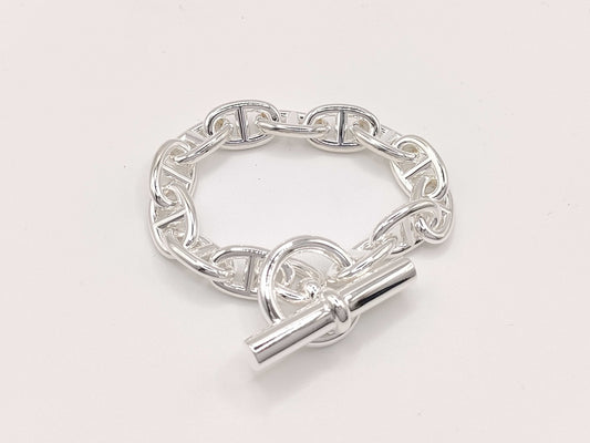 HERMES Chaine d'Ancre MM 13 links 49.4g 22 stamped Ag925 bracelet/bangle