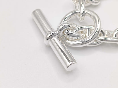 HERMES Chaine d'Ancre MM 14 links 52.3g 24 stamps Ag925 bracelet/bangle