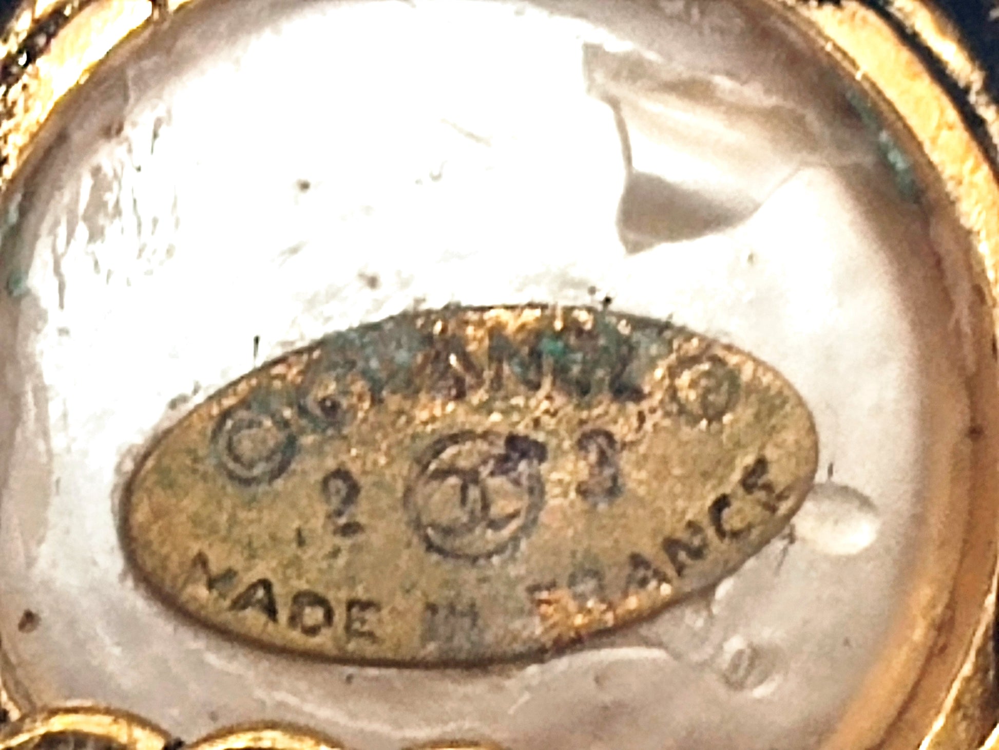 CHANEL Gripoir Rhinestone Pearl 23 Brooch