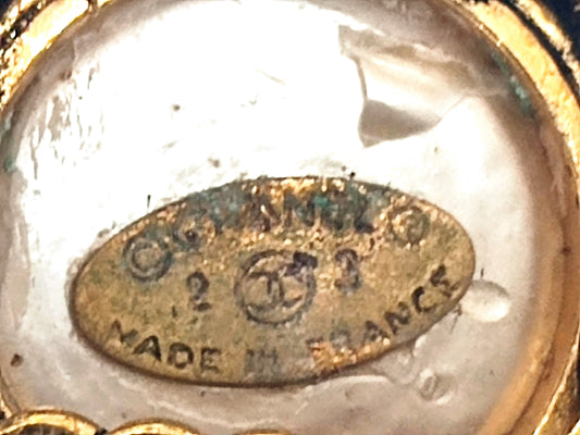 CHANEL Gripoir Rhinestone Pearl 23 Brooch