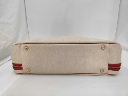 HERMES Victoria 50 Toile H Taurillon Boston Bag with Key Padlock and Cloche