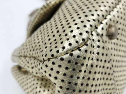 CHANEL 2.55 Chain Shoulder Bag, Perforated Gold, with Seal