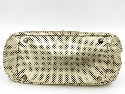 CHANEL 2.55 Chain Shoulder Bag, Perforated Gold, with Seal