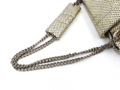 CHANEL 2.55 Chain Shoulder Bag, Perforated Gold, with Seal