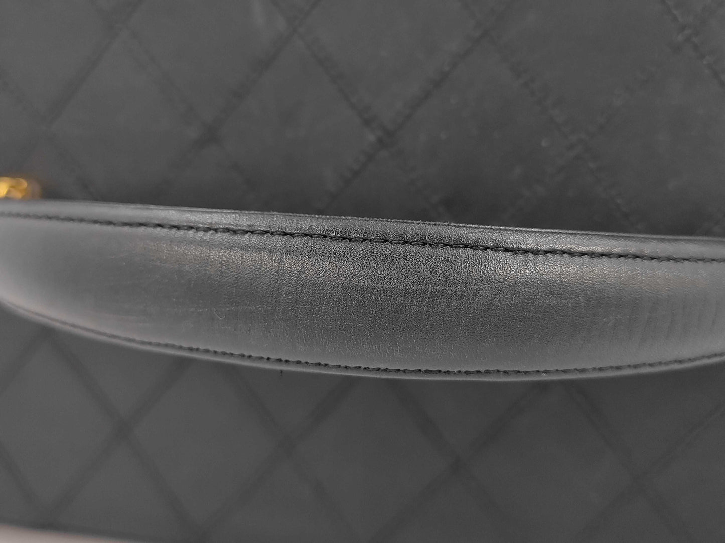 CHANEL Bicolor 2-Way Vanity Shoulder Bag with Studs, Black, with G Card and Sticker