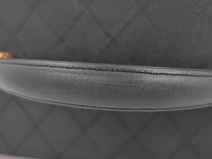 CHANEL Bicolor 2-Way Vanity Shoulder Bag with Studs, Black, with G Card and Sticker