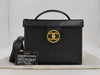 CHANEL Bicolor 2-Way Vanity Shoulder Bag with Studs, Black, with G Card and Sticker