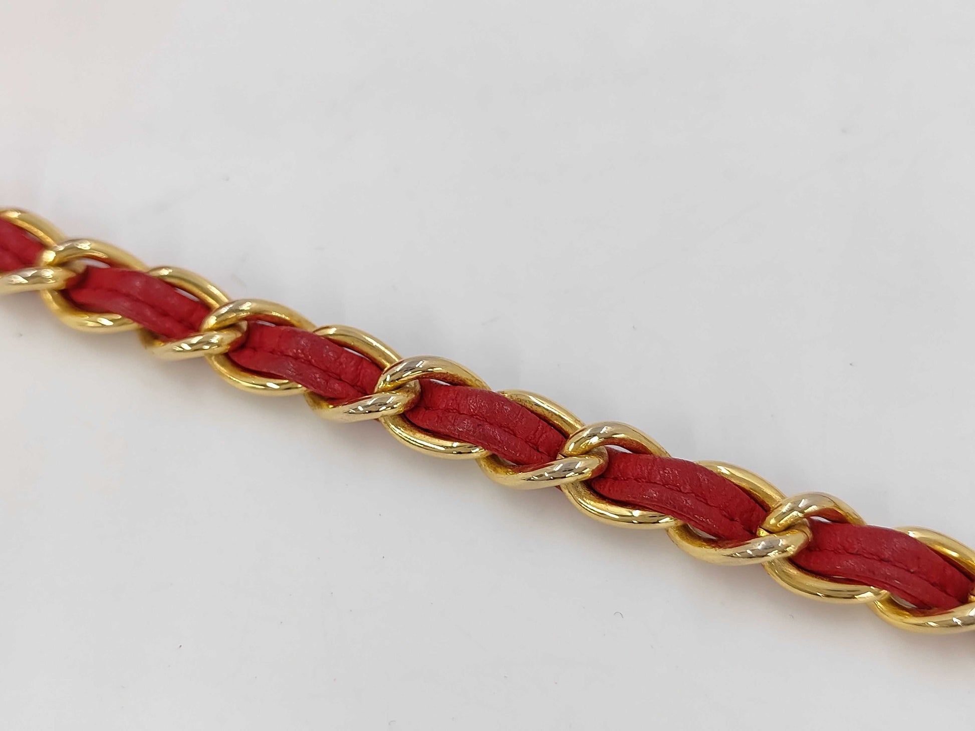 CHANEL Chain Shoulder Bag, Fringe, Lambskin, Red, Sticker Included