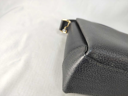 GUCCI Bamboo 2-Way Shoulder Bag with Turn Lock and ST, Gray Leather Handbag