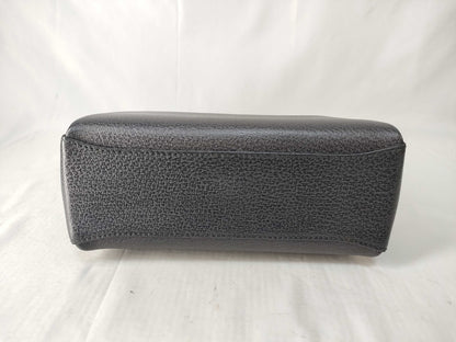 GUCCI Bamboo 2-Way Shoulder Bag with Turn Lock and ST, Gray Leather Handbag