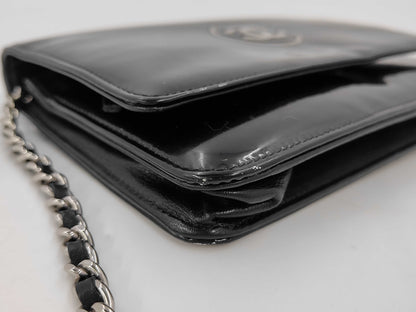 CHANEL Coco Mark Patent Chain Shoulder Bag with Seal