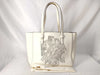 Salvatore Ferragamo Tote Bag, White Leather, Punched Handbag
