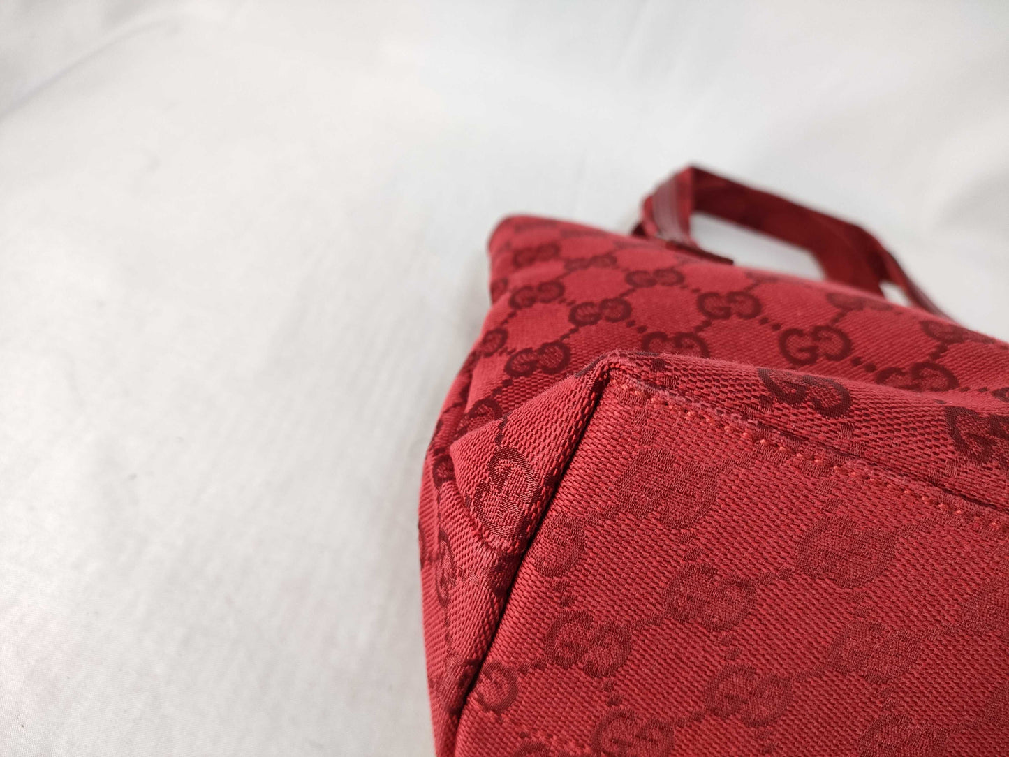 GUCCI GG Canvas Handbag, Red Mini Handbag