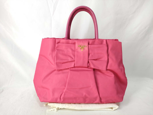 PRADA Prada Nylon Ribbon Handbag Pink Handbag