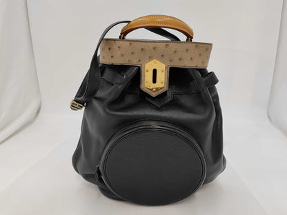 HERMES Smack Shoulder Lizard Ostrich Shoulder Bag