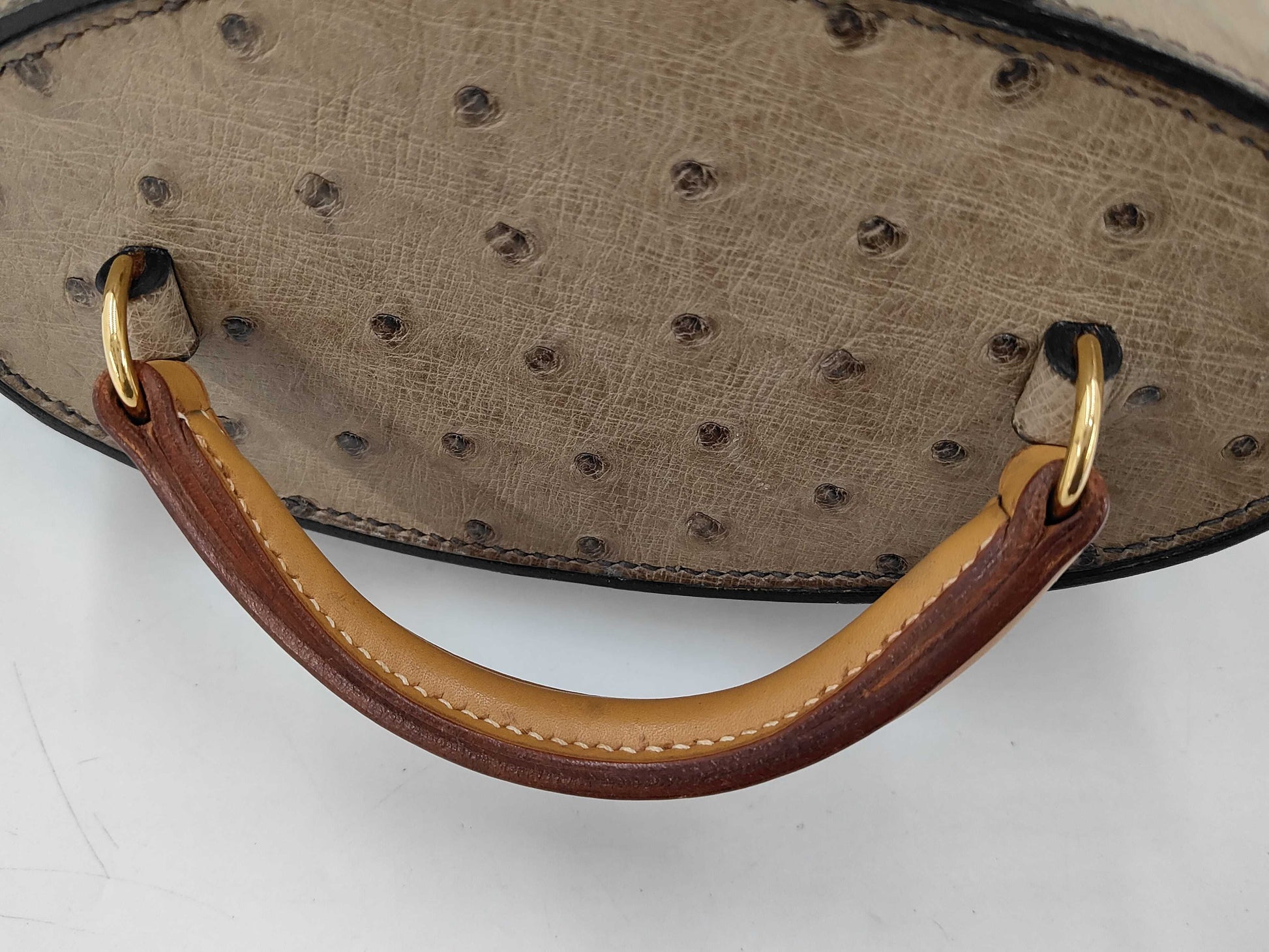 HERMES Smack Shoulder Lizard Ostrich Shoulder Bag