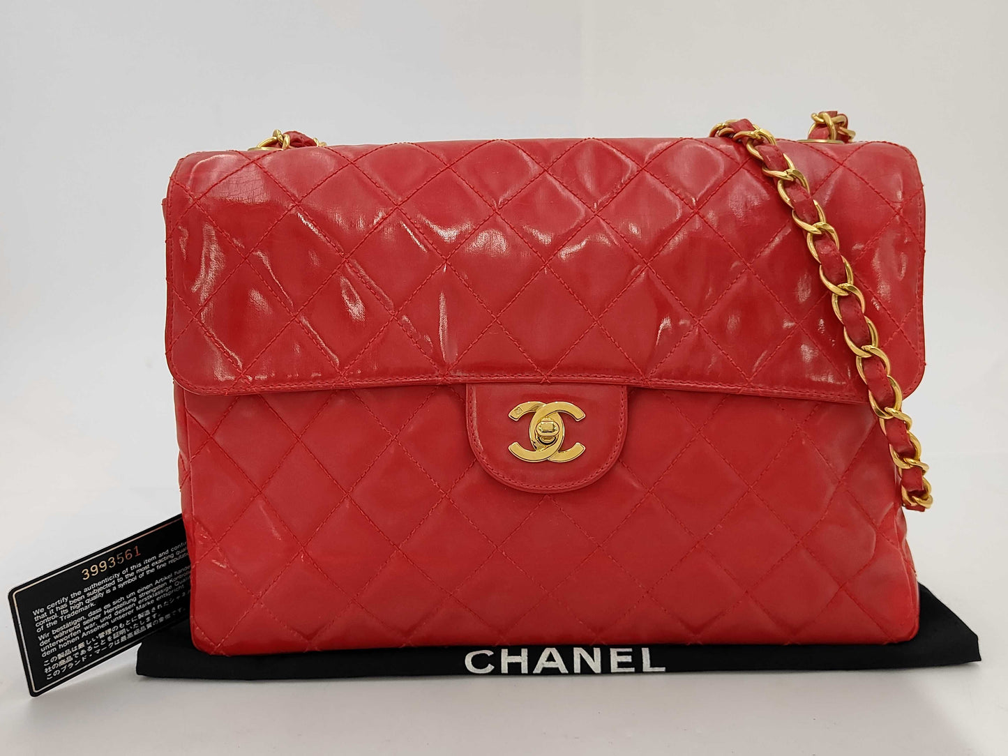 CHANEL Matelasse Chain Patent Shoulder Bag