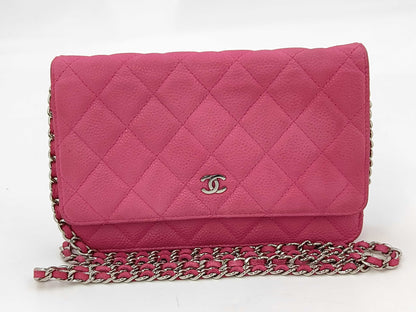 CHANEL Caviar Skin Chain Wallet Shoulder Bag