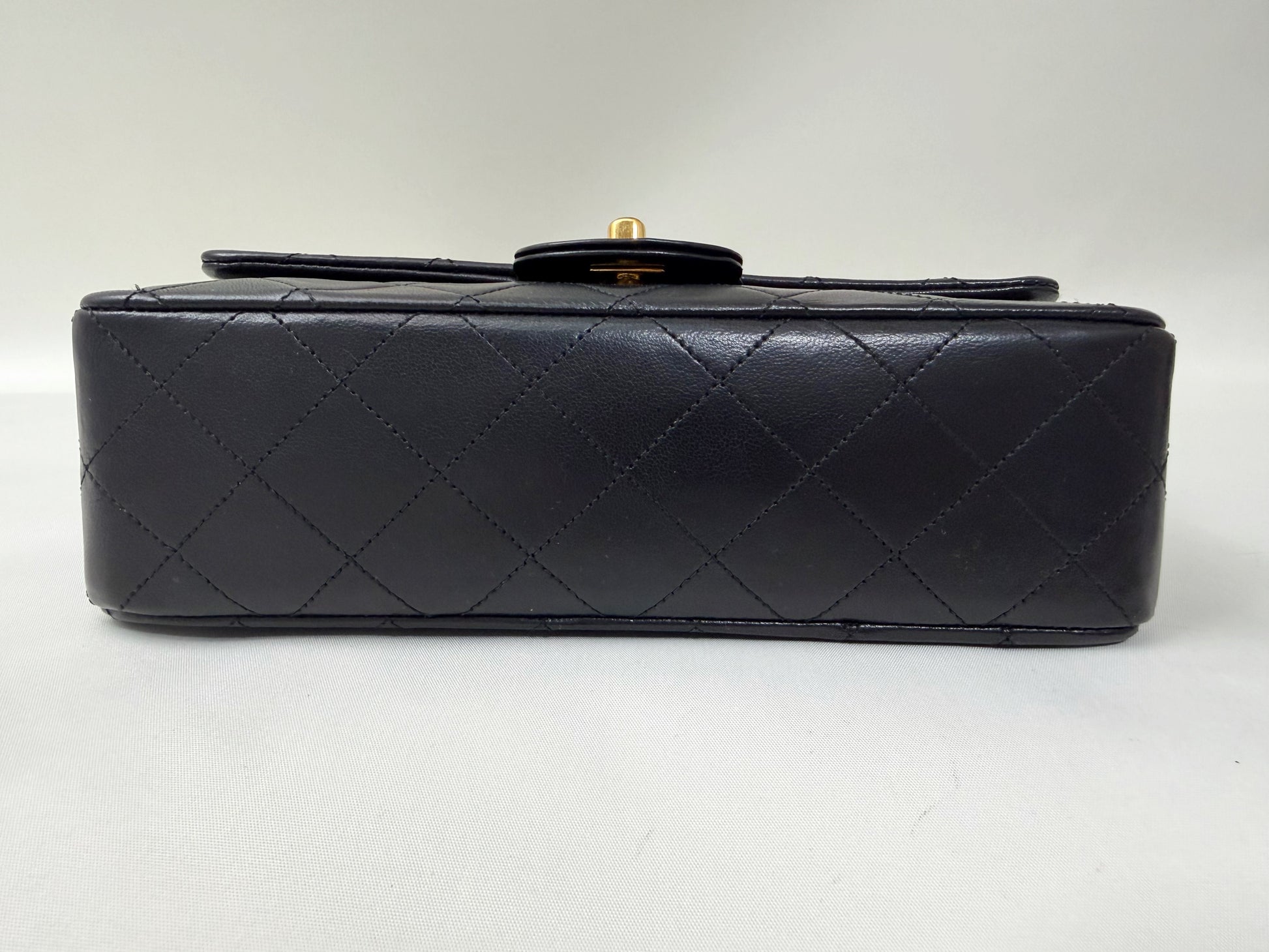 CHANEL Matelasse 23 Lambskin Double Flap Double Chain Black Shoulder Bag