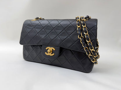 CHANEL CHANEL Lambskin Matelasse 23 Double Flap Double Chain Shoulder Bag Black Shoulder Bag