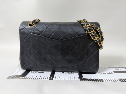 CHANEL CHANEL Lambskin Matelasse 23 Double Flap Double Chain Shoulder Bag Black Shoulder Bag