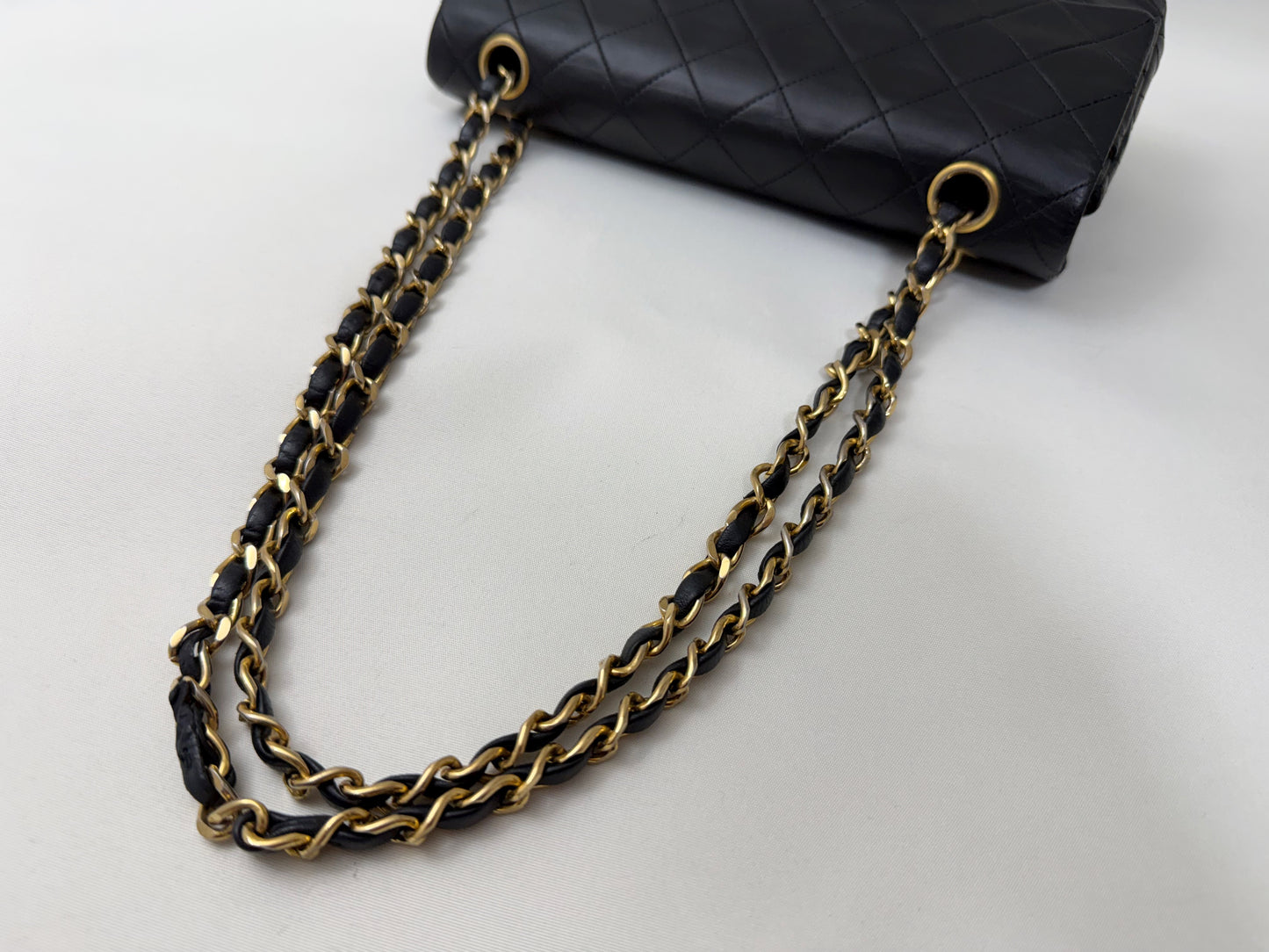 CHANEL CHANEL Lambskin Matelasse 23 Double Flap Double Chain Shoulder Bag Black Shoulder Bag