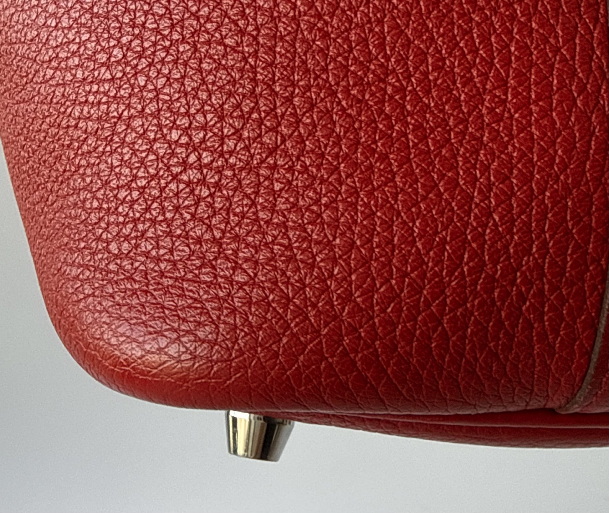 HERMES Picotin Lock PM Handbag, Taurillon, Red, Silver Hardware, A Stamp