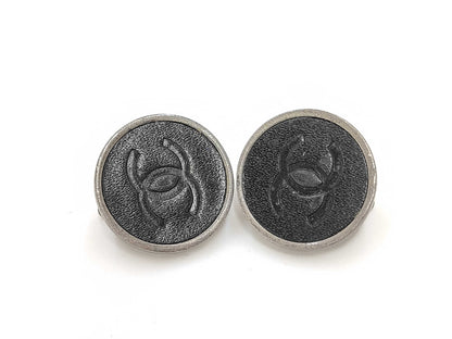 CHANEL CHANEL Earrings Leather Coco Mark Earrings