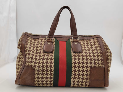 GUCCI GUCCI Sherry Line Boston Bag Houndstooth Pattern Bag