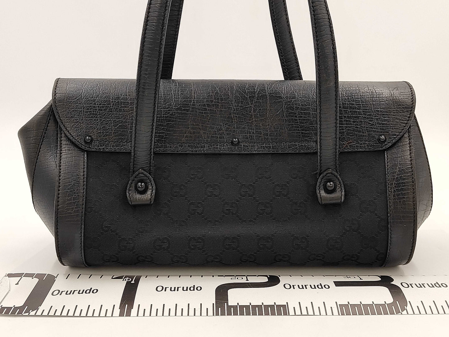 GUCCI GUCCI GG Canvas Bamboo Handbag Bag