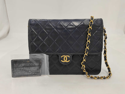 CHANEL CHANEL Matelasse Coco Mark Shoulder Bag Card Navy Shoulder Bag