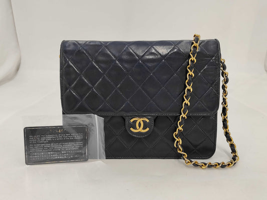 CHANEL CHANEL Matelasse Coco Mark Shoulder Bag Card Navy Shoulder Bag